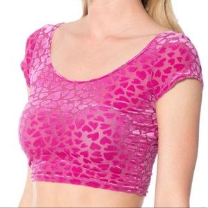 Blackmilk Burned Velvet Be Mine Crop Top SZ S 💕💖